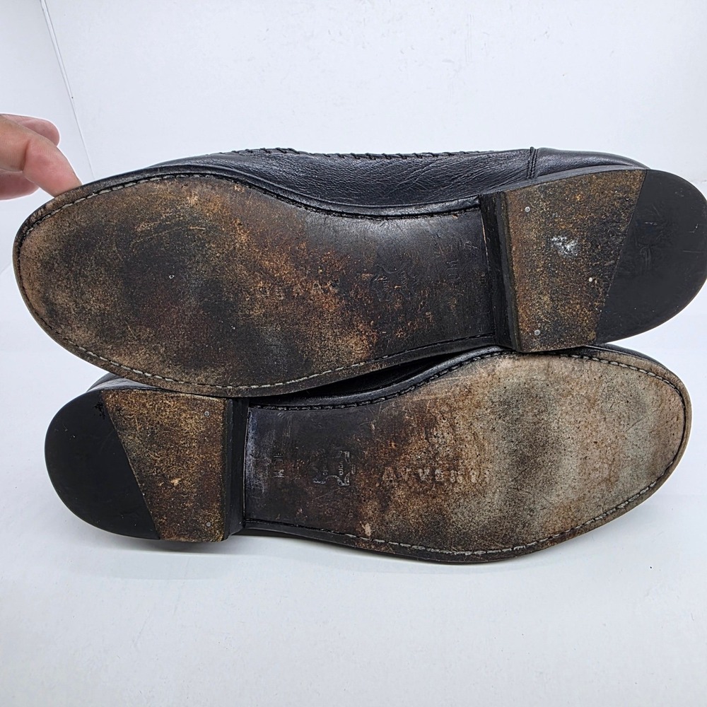 Avventura Black Ostrich Quill Tassel Loafers Men's 10M Handmade in Spain 3530 - Picture 10 of 11